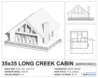 35' x 35' Modern Lake House Architectural Plans