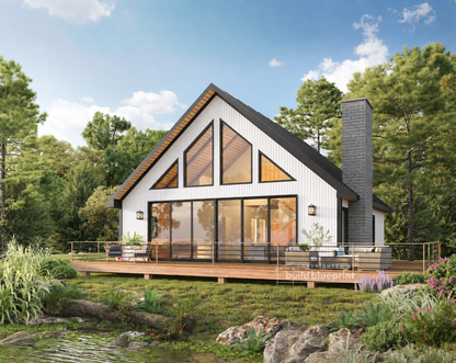 35' x 35' Modern Lake House Architectural Plans