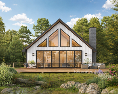 35' x 35' Modern Lake House Architectural Plans
