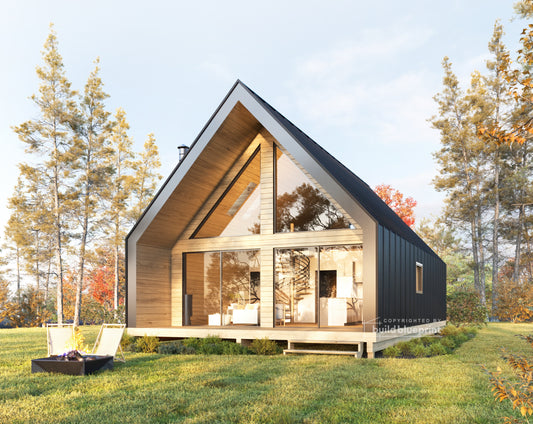 24 x 36 Nordic A-Frame House Architectural Plans