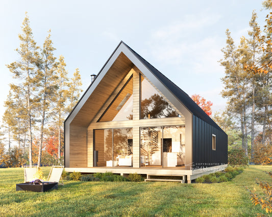 24' x 36' Nordic A-Frame House Architectural Plans