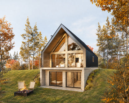 24' x 36' Nordic Cabin Walkout Basement Architectural Plans