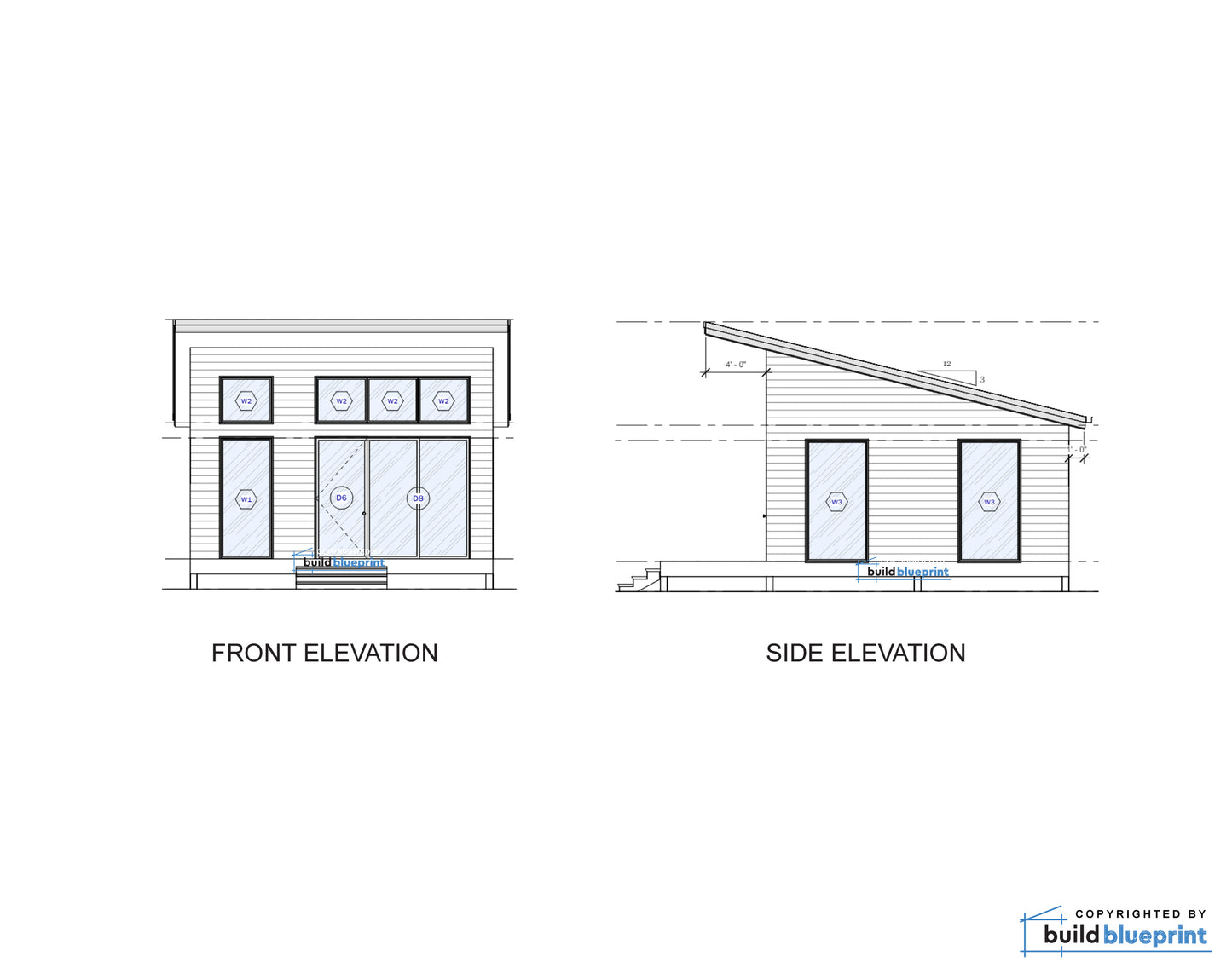 20' x 20' Lean Cottage Architectural Plans