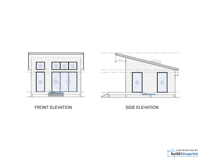 20' x 20' Lean Cottage Architectural Plans