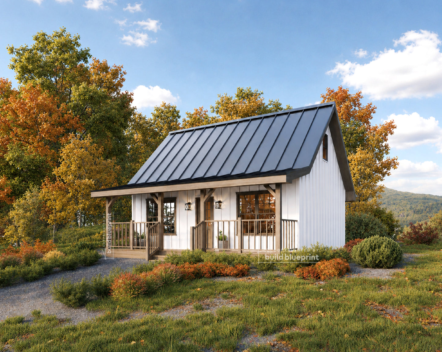 20' x 26' Traditional American Cabin Architectural Plans