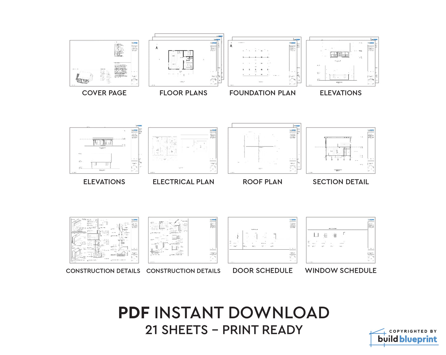 20' x 26' Traditional American Cabin Architectural Plans