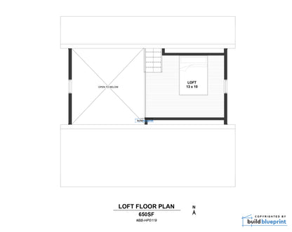20' x 26' Traditional American Cabin Architectural Plans