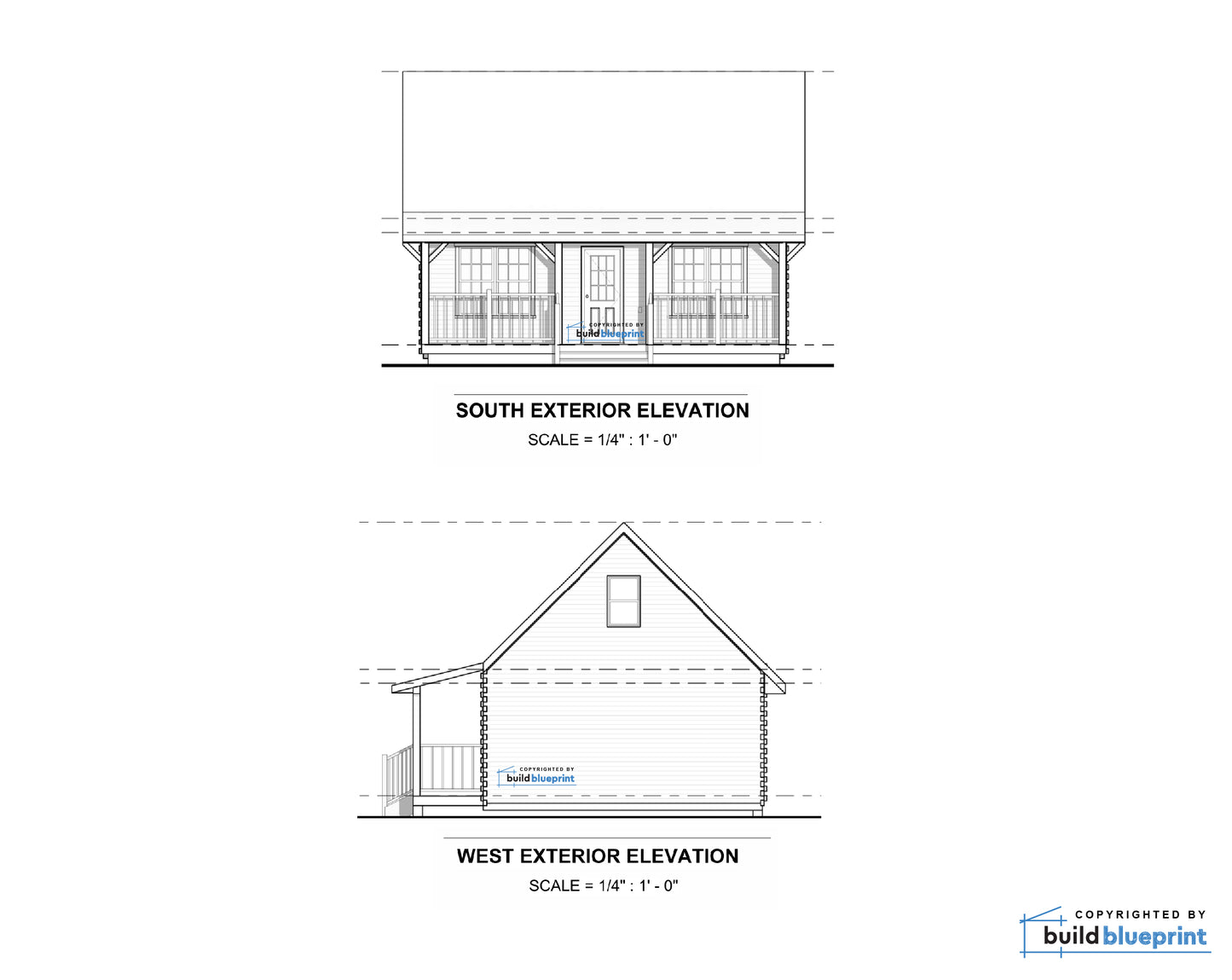 20' x 26' Traditional American Cabin Architectural Plans