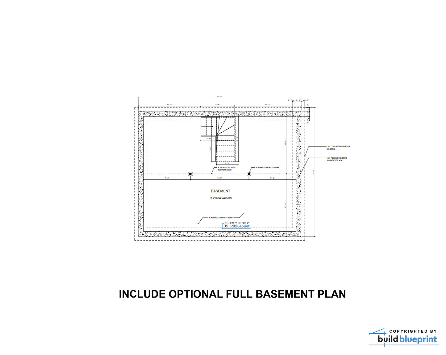 20' x 26' Traditional American Cabin Architectural Plans