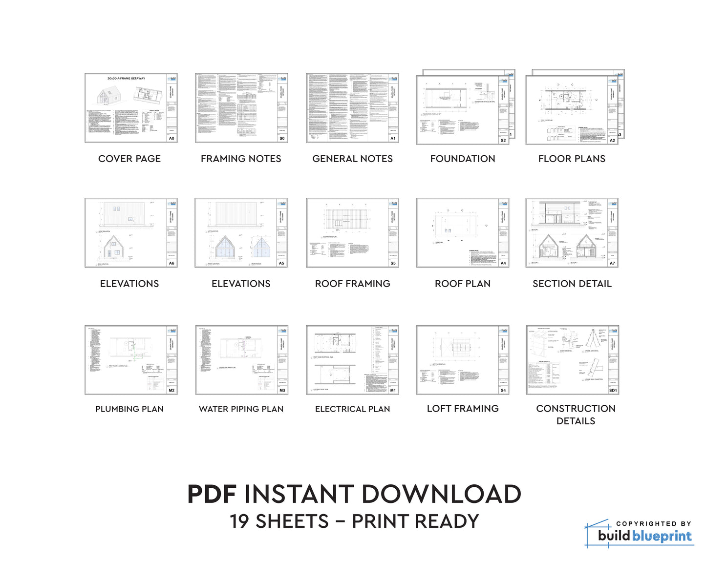 20' x 30' Walden Cabin Architectural Plans