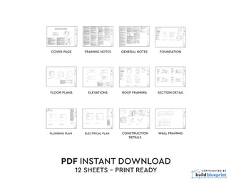26' x 34' Willow Cabin Plans | Build Blueprint