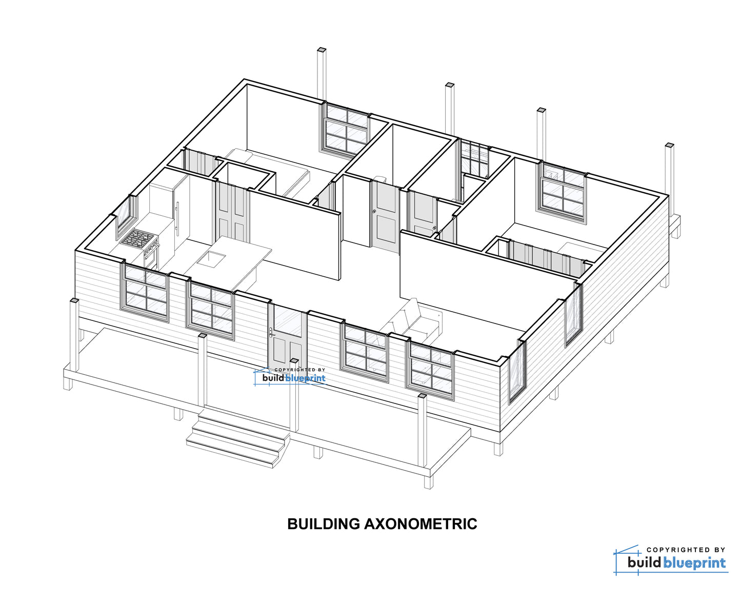 26' x 34' Willow Cabin Architectural Plans