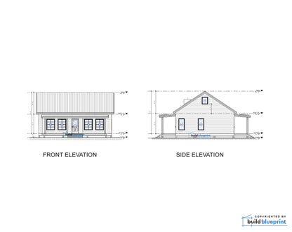 26' x 34' Willow Cabin Architectural Plans