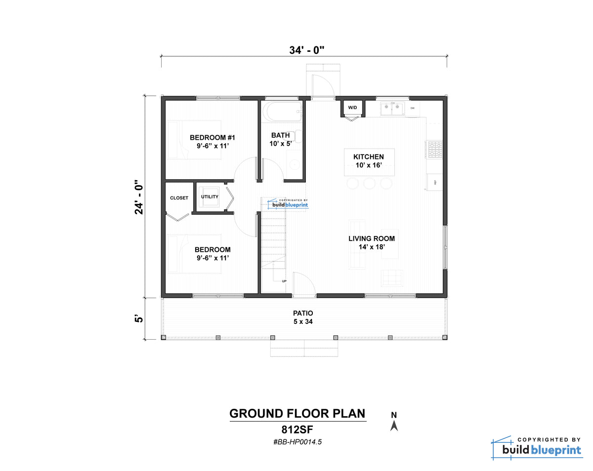 24' x 34' Large Adirondack Cabin Plans | Build Blueprint
