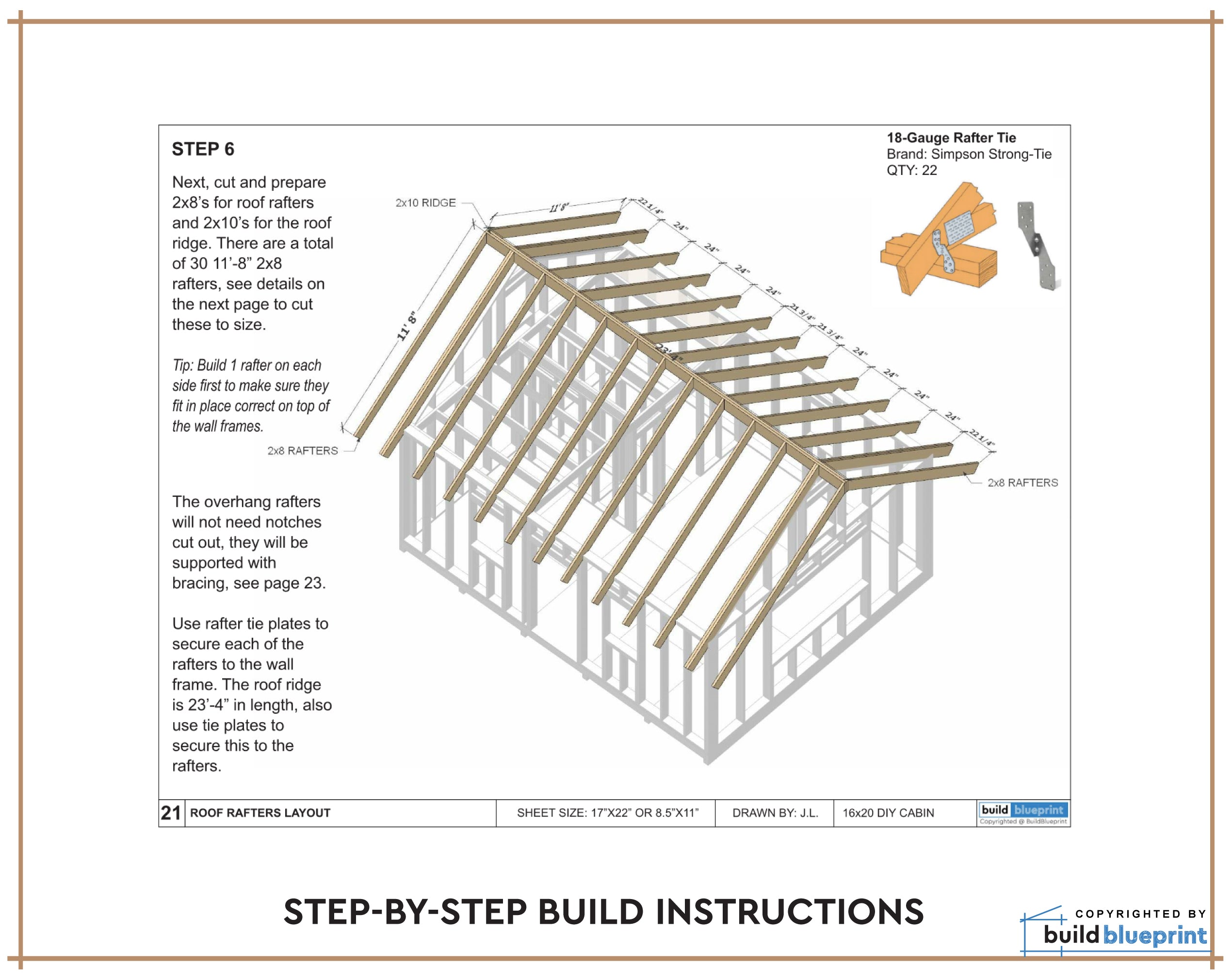 16' X 20' Redwood Cabin Loft DIY Build Plans – Build Blueprint