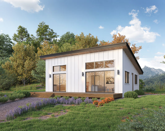 26' x 32' Lean Cabin architectural plans