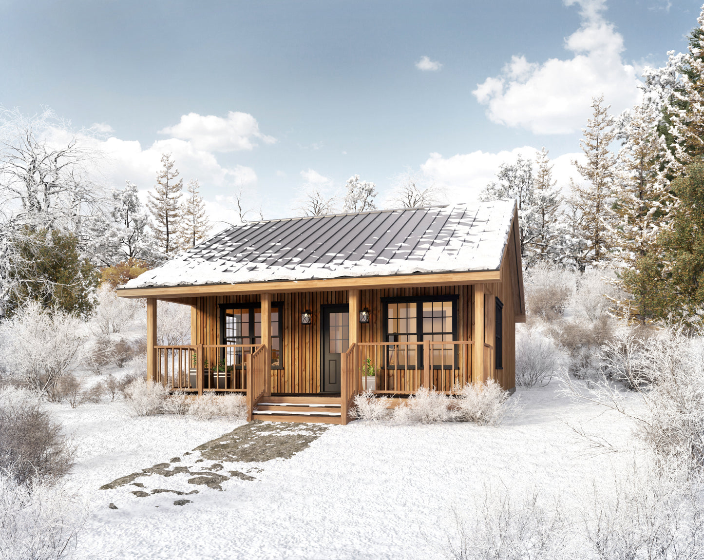 16' x 24' Aspen Cabin Architectural Plans