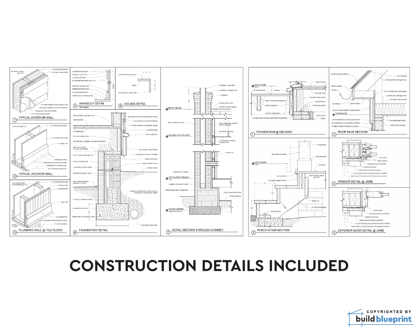 26' x 32' Lean Cabin Architectural Plans