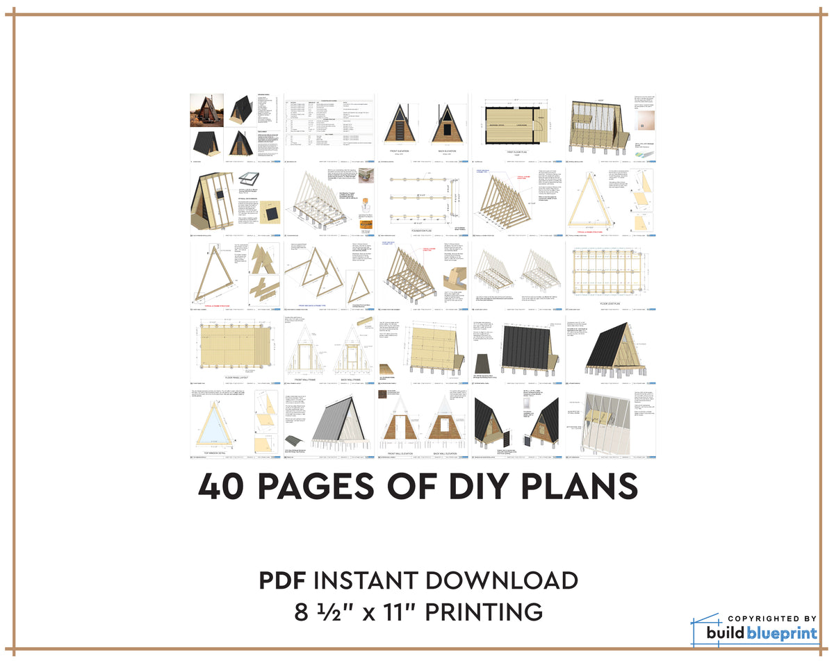 20' x 28' Modern A-Frame Cabin Architectural Plans 20' x 28' Modern A-Frame Cabin Architectural Plans